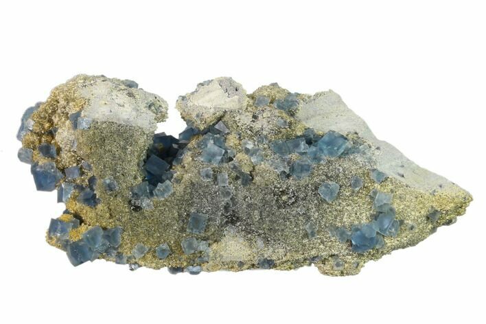 Blue Cubic Fluorite on Smoky Quartz - China #160719